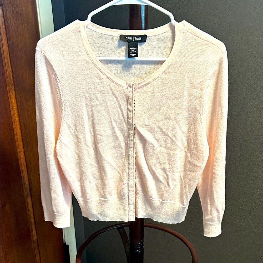 White House Black Market Soft Pink Knit Cardigan